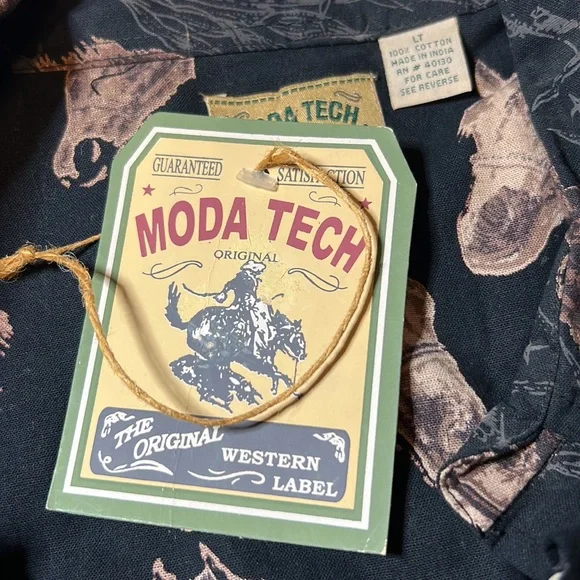 NWT Moda Tech Western/Rodeo Horse button up shirt - Picture 6 of 7